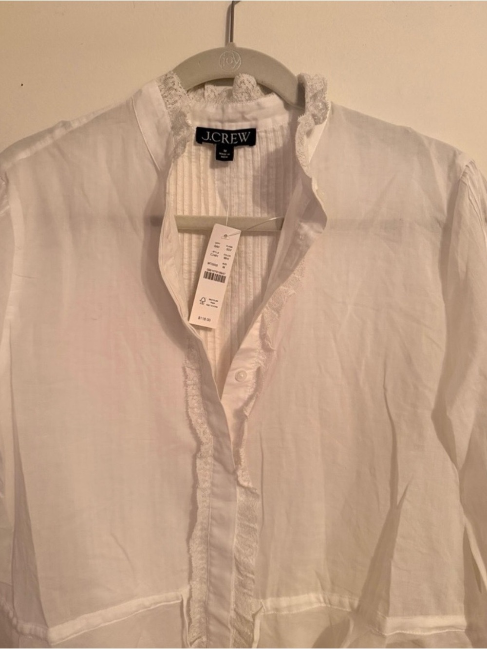 NWT J.Crew Lace-Trim Cinched-Waist Top - Picture 7 of 8